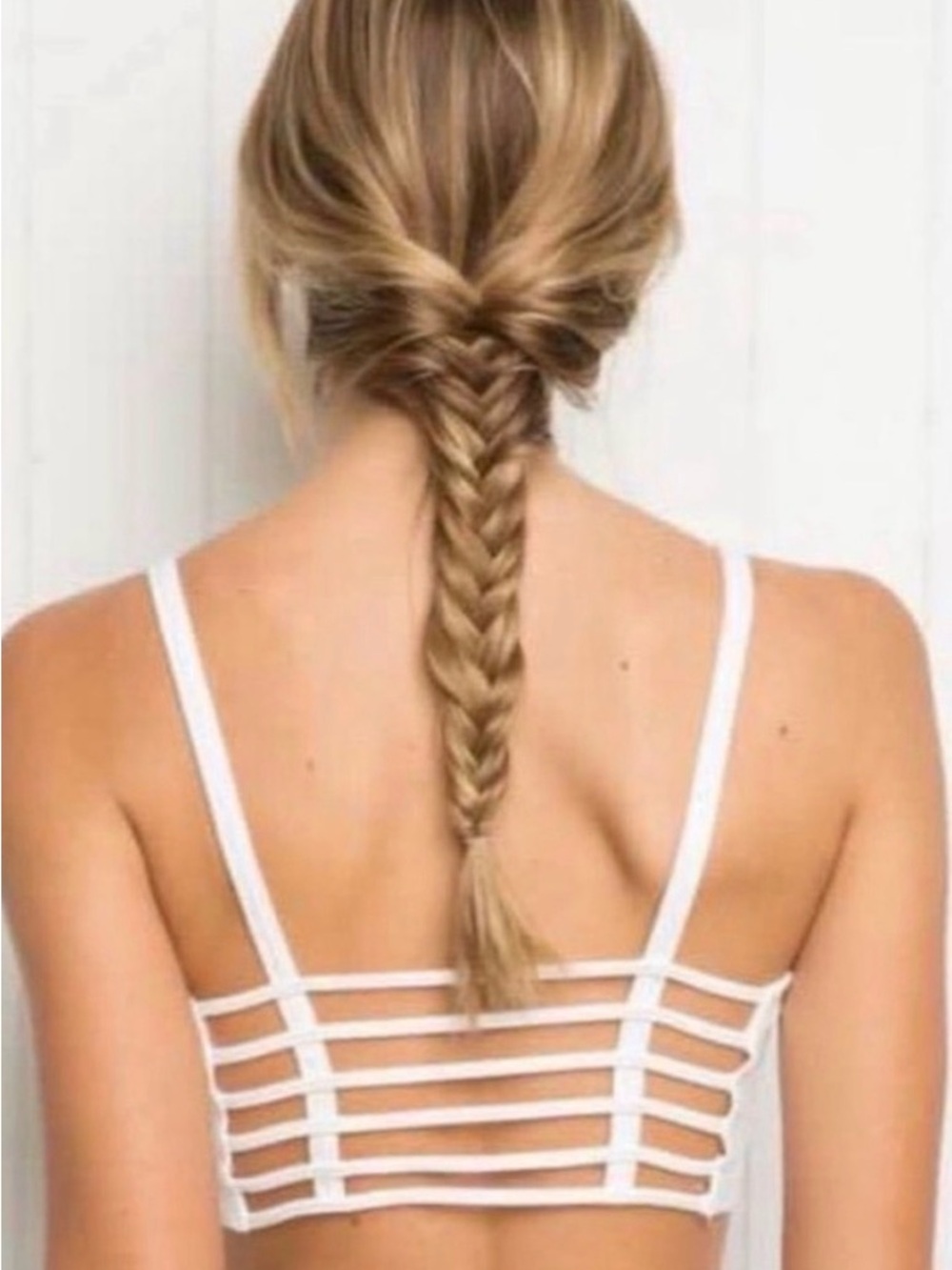 Brandy Melville White Cage Ladder Bralette / Bra Crop Top